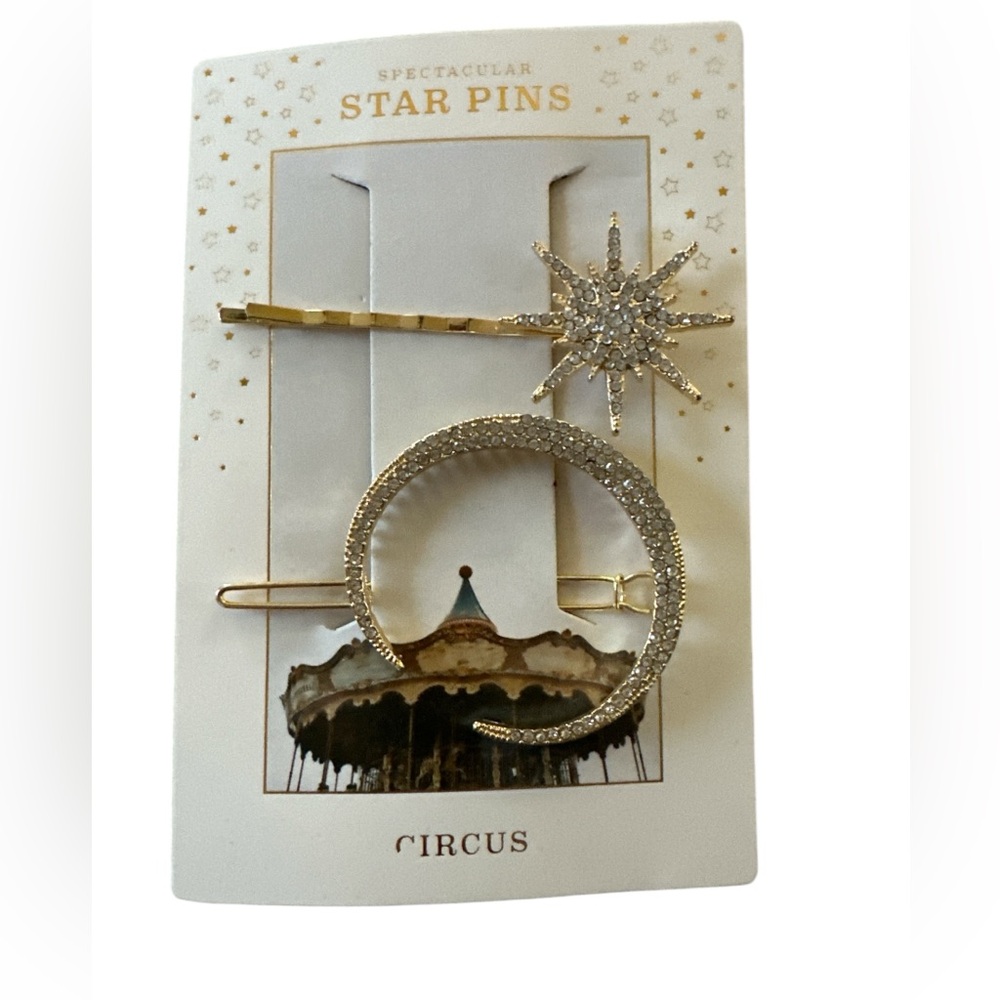 Seint Circus Star and Moon Hair clips, New